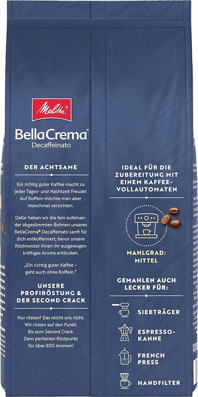Melitta BellaCrema Decaffeinato bonen 1000 g